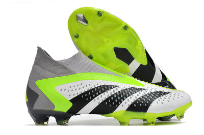 Adidas Predator Accuracy+ FG High-Tops Soccer Cleats - White/Black/Green