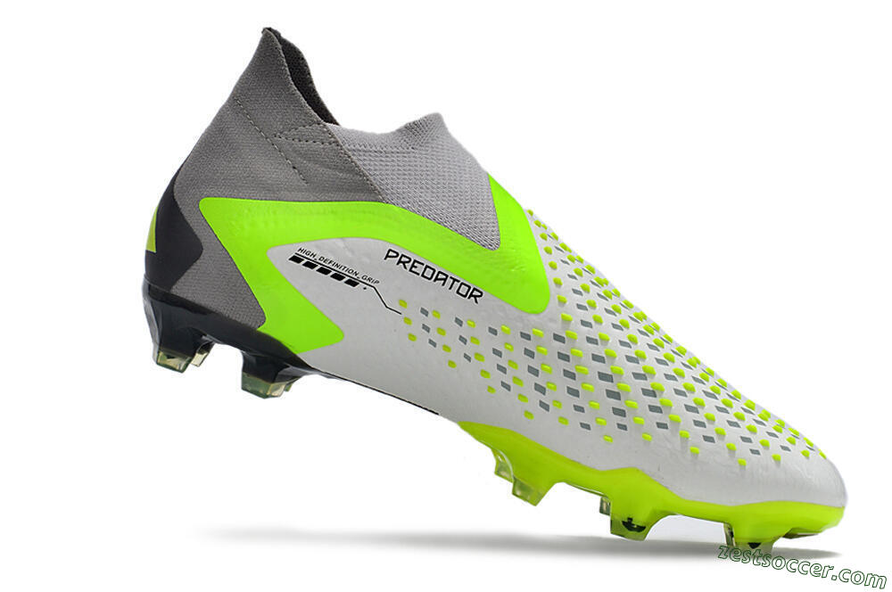 Adidas Predator Accuracy+ FG High-Tops Soccer Cleats - White/Black/Green 4