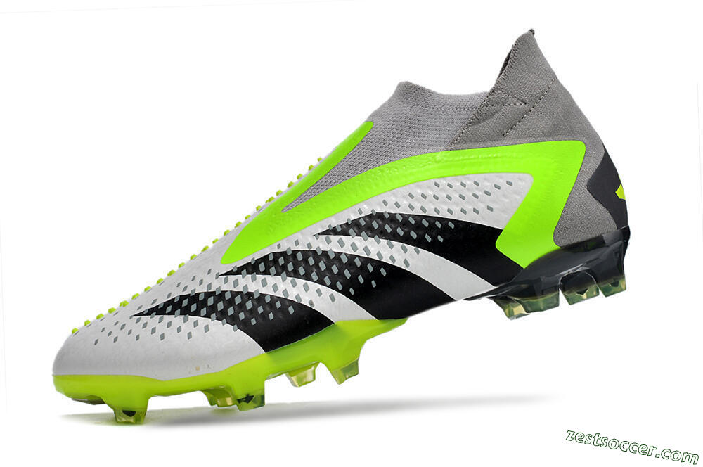 Adidas Predator Accuracy+ FG High-Tops Soccer Cleats - White/Black/Green 5