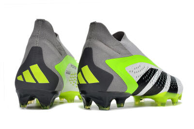 Adidas Predator Accuracy+ FG High-Tops Soccer Cleats - White/Black/Green