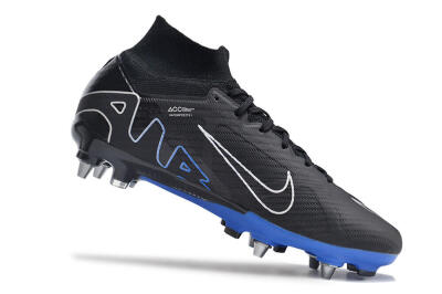 Nike Air Zoom Mercurial Superfly 9 Elite SG High-Tops Soccer Cleats - Black/Blue/White