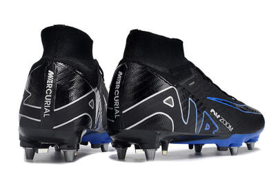 Nike Air Zoom Mercurial Superfly 9 Elite SG High-Tops Soccer Cleats - Black/Blue/White