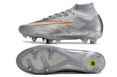 Nike Air Zoom Mercurial Superfly 9 Elite SG High-Tops Soccer Cleats - Silver/Gold