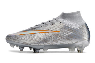 Nike Air Zoom Mercurial Superfly 9 Elite SG High-Tops Soccer Cleats - Silver/Gold