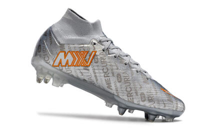 Nike Air Zoom Mercurial Superfly 9 Elite SG High-Tops Soccer Cleats - Silver/Gold