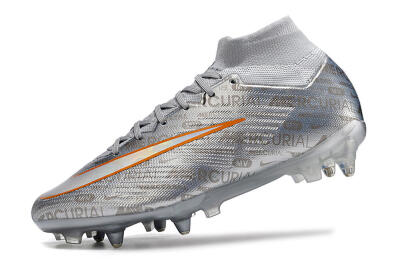 Nike Air Zoom Mercurial Superfly 9 Elite SG High-Tops Soccer Cleats - Silver/Gold