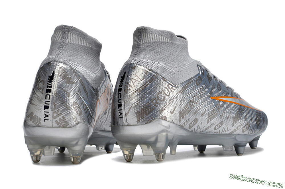 Nike Air Zoom Mercurial Superfly 9 Elite SG High-Tops Soccer Cleats - Silver/Gold 6