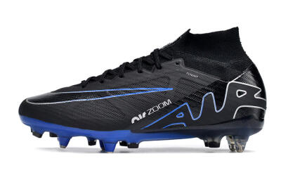 Nike Air Zoom Mercurial Superfly 9 Elite SG High-Tops Soccer Cleats - Black/White/Blue