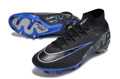 Nike Air Zoom Mercurial Superfly 9 Elite SG High-Tops Soccer Cleats - Black/White/Blue
