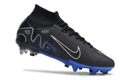 Nike Air Zoom Mercurial Superfly 9 Elite SG High-Tops Soccer Cleats - Black/White/Blue