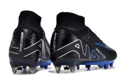 Nike Air Zoom Mercurial Superfly 9 Elite SG High-Tops Soccer Cleats - Black/White/Blue