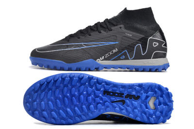 Nike Air Zoom Mercurial Superfly 9 Elite TF High-Tops Soccer Shoes - Black/White/Blue