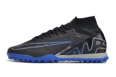 Nike Air Zoom Mercurial Superfly 9 Elite TF High-Tops Soccer Shoes - Black/White/Blue