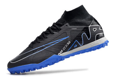 Nike Air Zoom Mercurial Superfly 9 Elite TF High-Tops Soccer Shoes - Black/White/Blue