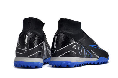 Nike Air Zoom Mercurial Superfly 9 Elite TF High-Tops Soccer Shoes - Black/White/Blue