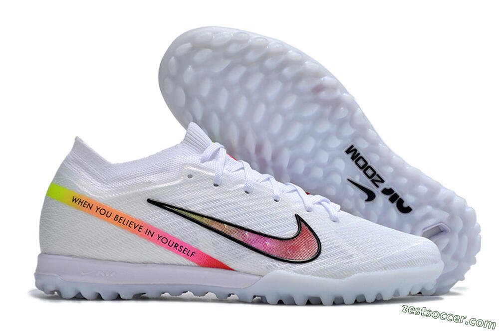 Nike Air Zoom Mercurial Vapor 15 Elite TF Low-Tops Soccer Shoes - White/Black/Pink 0