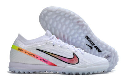 Nike Air Zoom Mercurial Vapor 15 Elite TF Low-Tops Soccer Shoes - White/Black/Pink