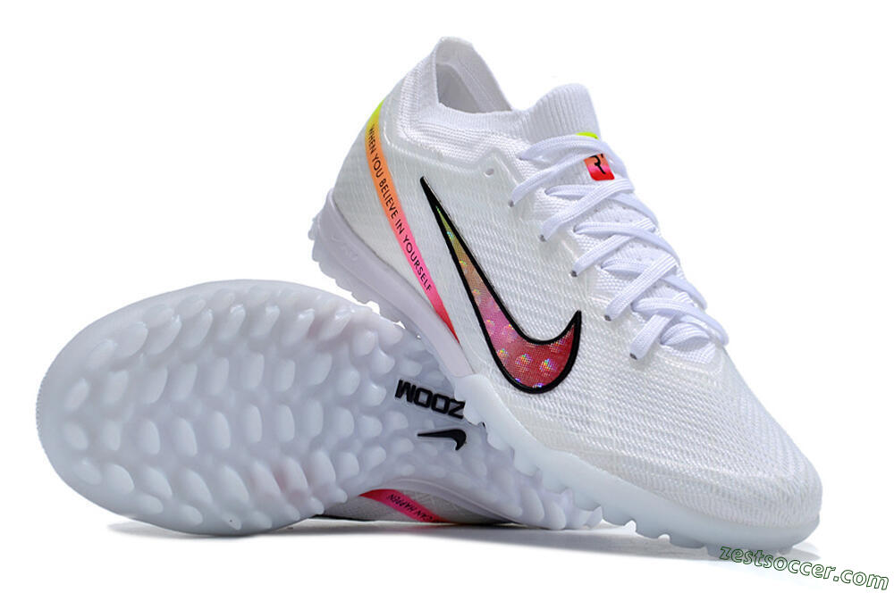 Nike Air Zoom Mercurial Vapor 15 Elite TF Low-Tops Soccer Shoes - White/Black/Pink 1