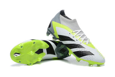 Adidas Predator Accuracy.1 FG High-Tops Soccer Cleats - White/Black/Yellow