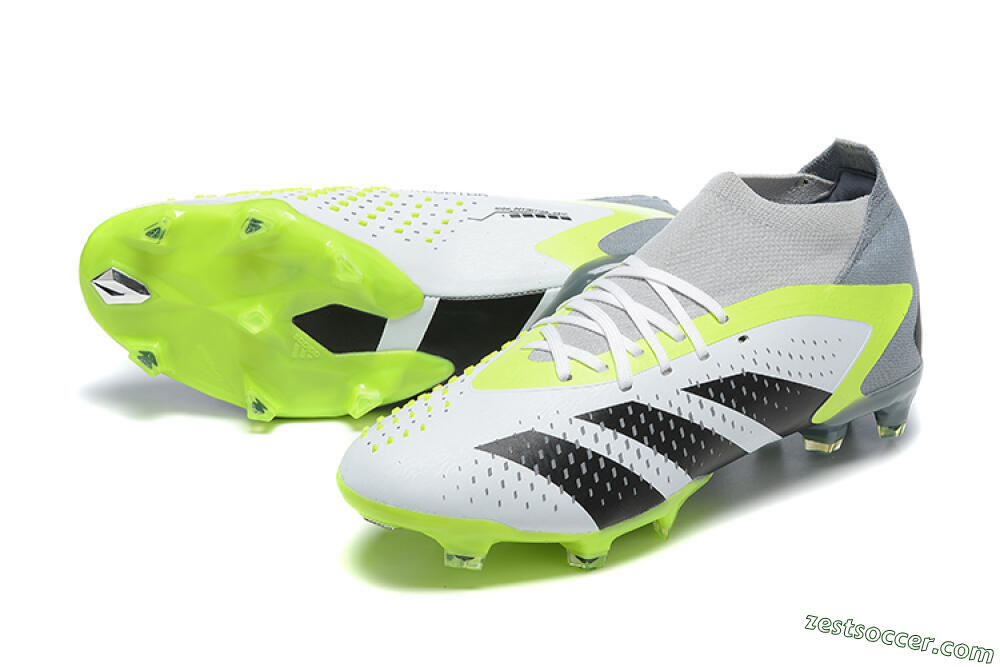 Adidas Predator Accuracy.1 FG High-Tops Soccer Cleats - White/Black/Yellow 3