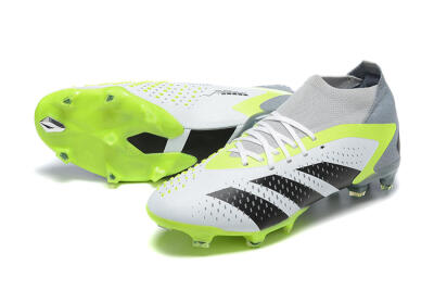 Adidas Predator Accuracy.1 FG High-Tops Soccer Cleats - White/Black/Yellow