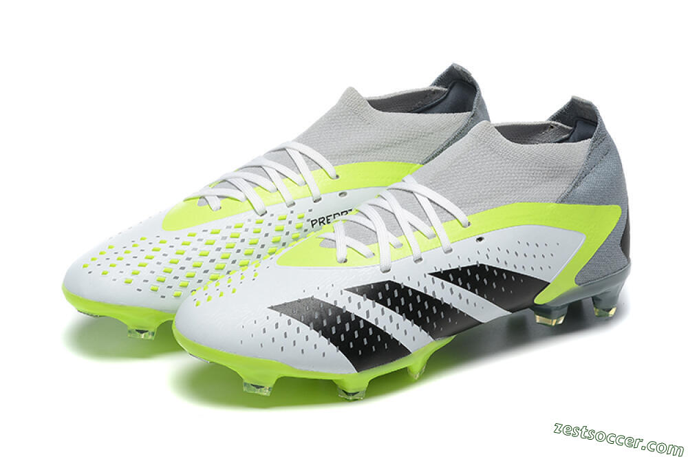 Adidas Predator Accuracy.1 FG High-Tops Soccer Cleats - White/Black/Yellow 6