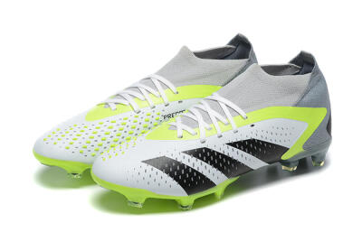 Adidas Predator Accuracy.1 FG High-Tops Soccer Cleats - White/Black/Yellow