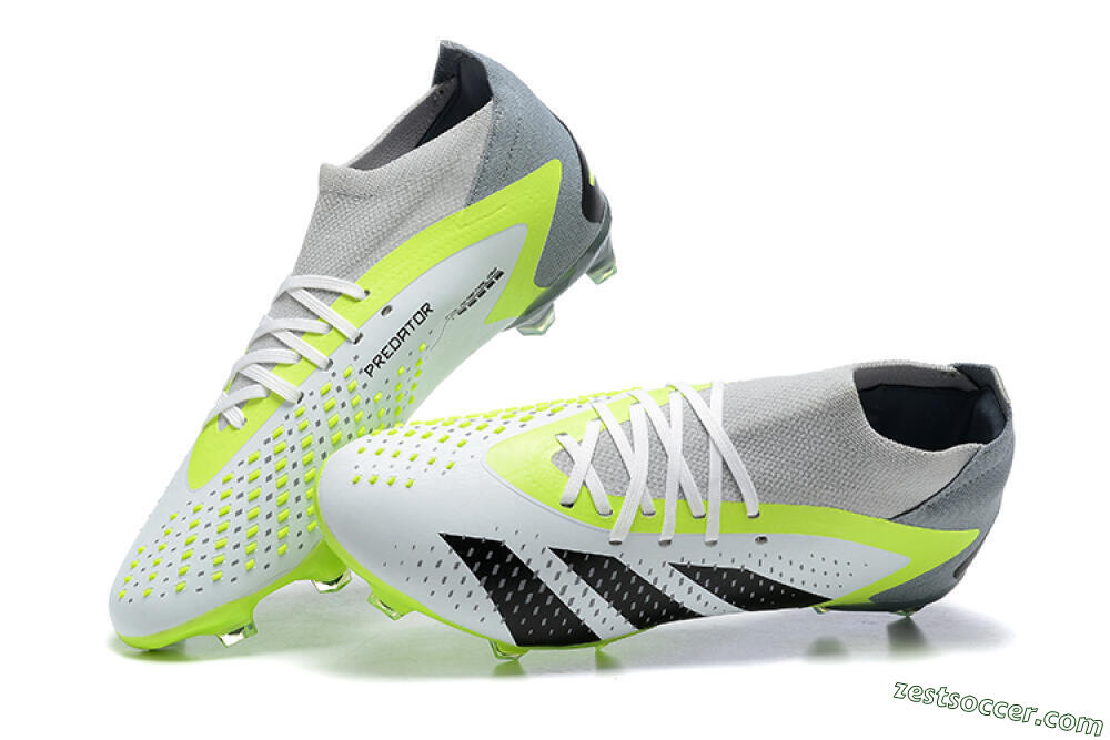 Adidas Predator Accuracy.1 FG High-Tops Soccer Cleats - White/Black/Yellow 7