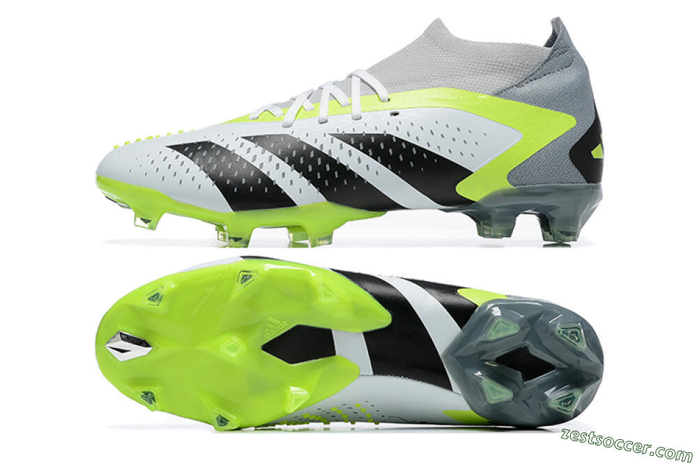 Adidas Predator Accuracy.1 FG High-Tops Soccer Cleats - White/Black/Yellow 1