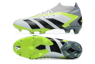 Adidas Predator Accuracy.1 FG High-Tops Soccer Cleats - White/Black/Yellow