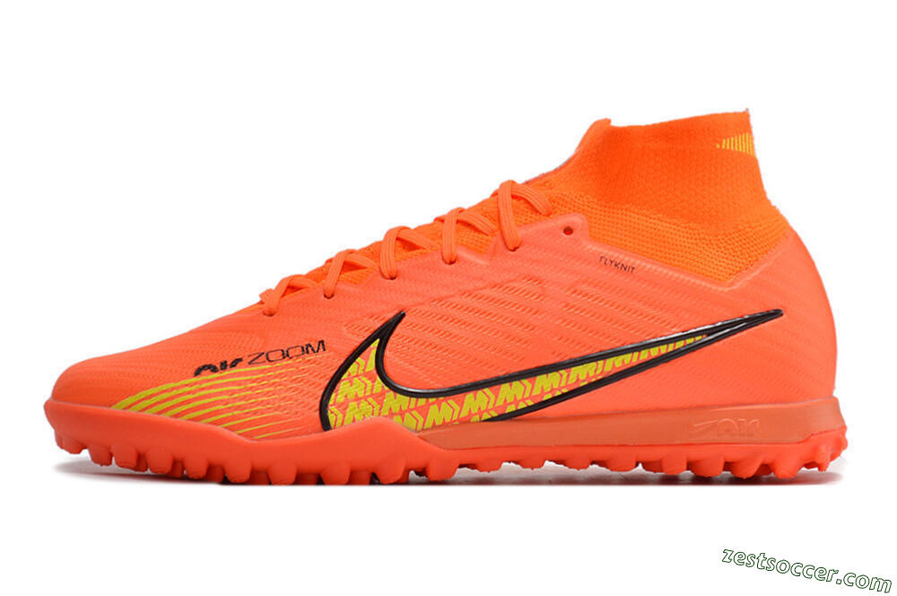 Nike Air Zoom Mercurial Superfly 9 Elite TF High-Tops Soccer Shoes - Red/Yellow 2