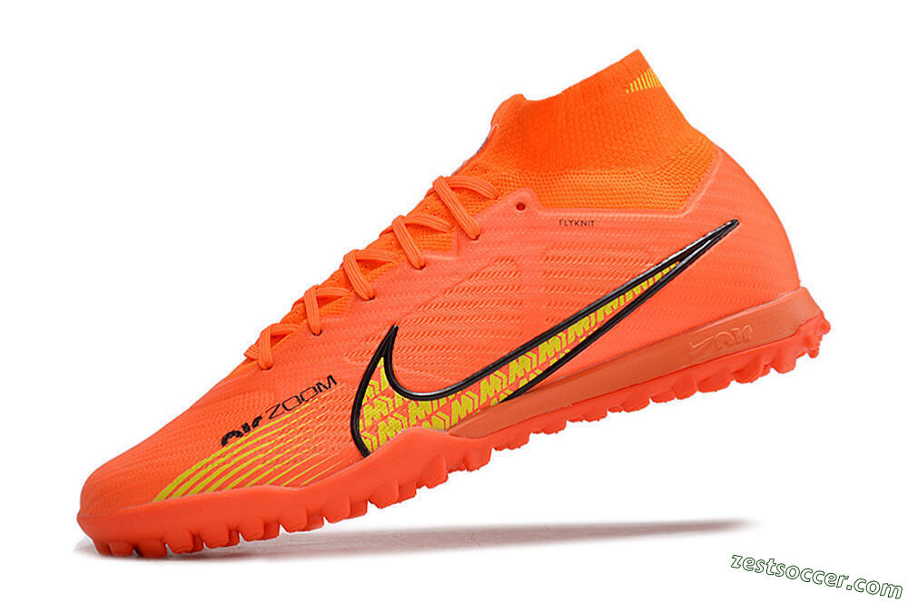 Nike Air Zoom Mercurial Superfly 9 Elite TF High-Tops Soccer Shoes - Red/Yellow 5