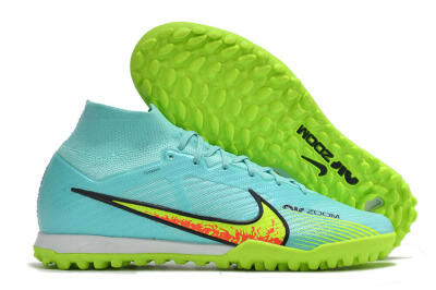 Nike Air Zoom Mercurial Superfly 9 Elite TF High-Tops Soccer Shoes - Blue/Green/Black