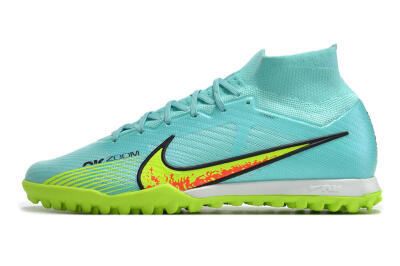 Nike Air Zoom Mercurial Superfly 9 Elite TF High-Tops Soccer Shoes - Blue/Green/Black