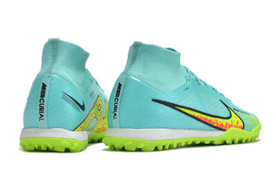 Nike Air Zoom Mercurial Superfly 9 Elite TF High-Tops Soccer Shoes - Blue/Green/Black