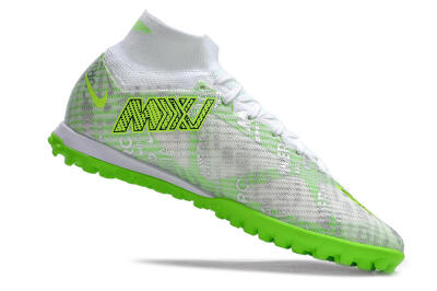 Nike Air Zoom Mercurial Superfly 9 Elite TF High-Tops Soccer Shoes - Green/White/Silver