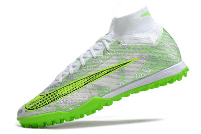 Nike Air Zoom Mercurial Superfly 9 Elite TF High-Tops Soccer Shoes - Green/White/Silver