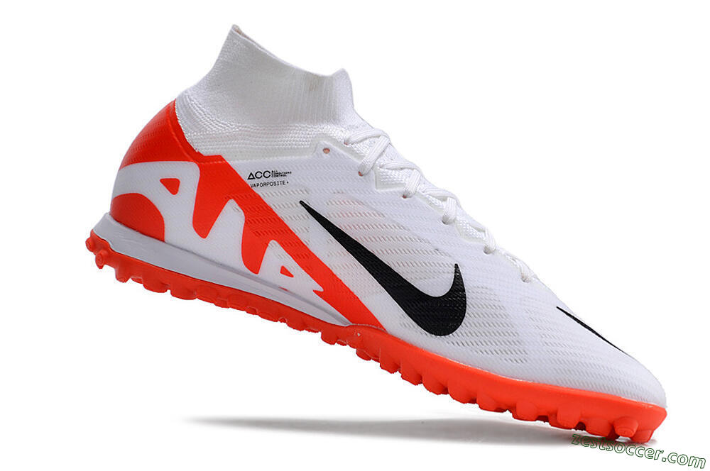 Nike Mercurial Superfly 9 Elite TF High-Tops Soccer Shoes - White/Black/Red 4