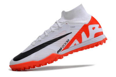 Nike Mercurial Superfly 9 Elite TF High-Tops Soccer Shoes - White/Black/Red