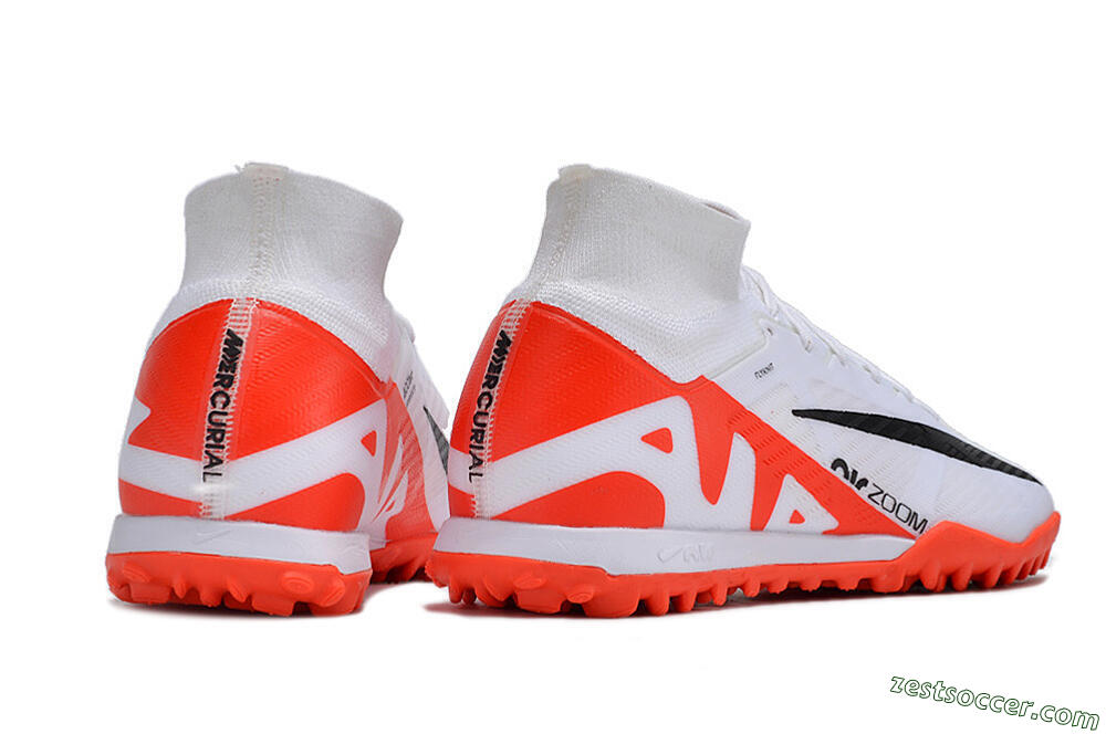Nike Mercurial Superfly 9 Elite TF High-Tops Soccer Shoes - White/Black/Red 6