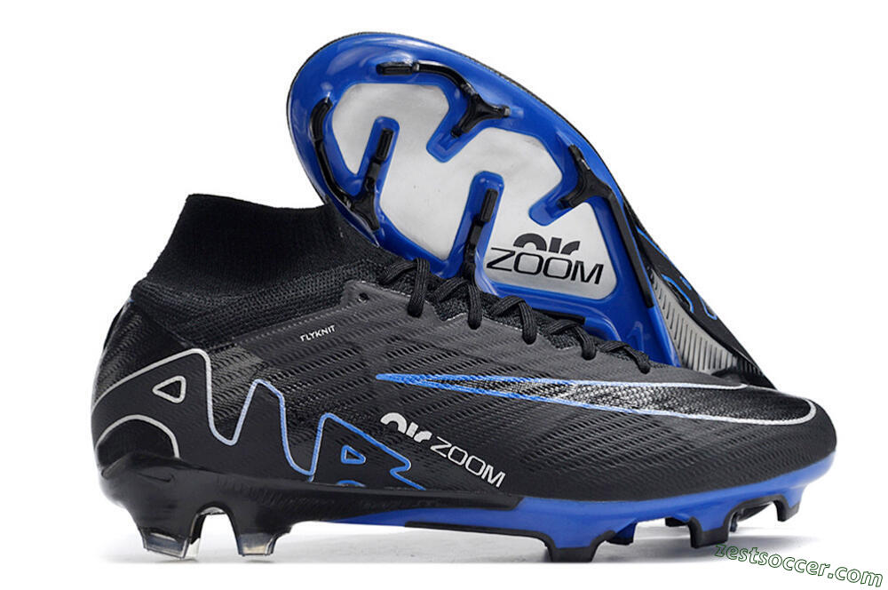 Nike Air Zoom Superfly 9 Elite SE FG High-Tops Soccer Cleats - Black/Blue/White 0