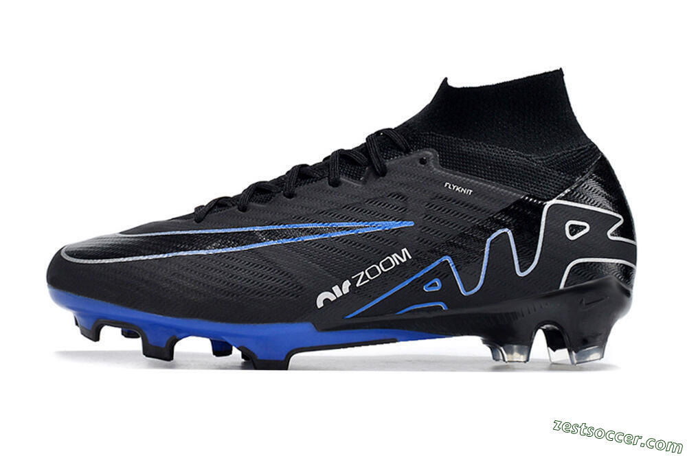 Nike Air Zoom Superfly 9 Elite SE FG High-Tops Soccer Cleats - Black/Blue/White 2