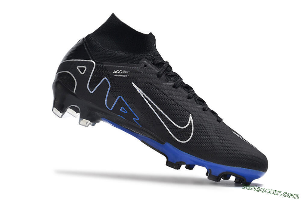 Nike Air Zoom Superfly 9 Elite SE FG High-Tops Soccer Cleats - Black/Blue/White 4