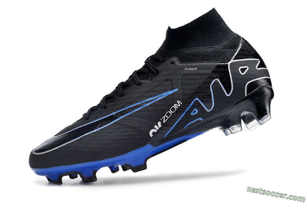 Nike Air Zoom Superfly 9 Elite SE FG High-Tops Soccer Cleats - Black/Blue/White 5