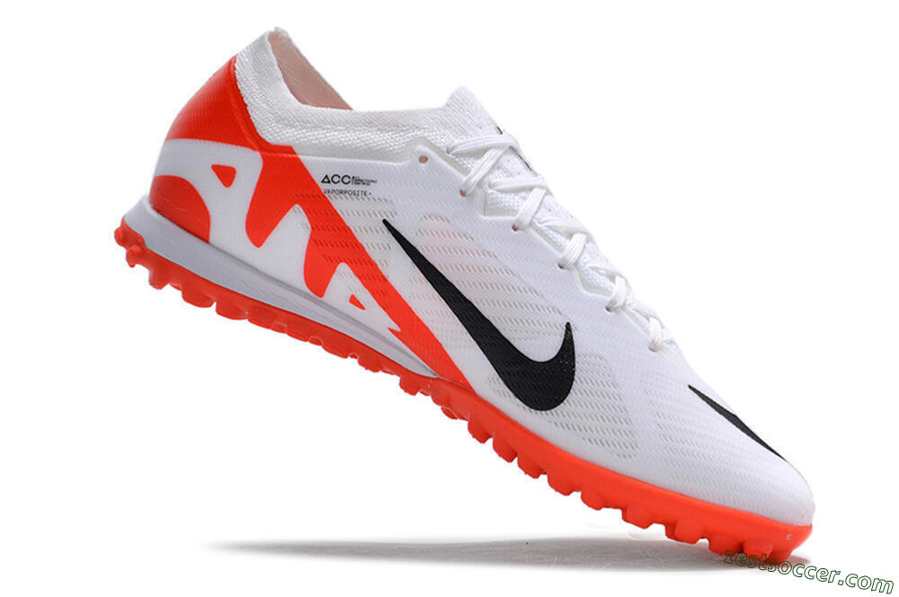 Nike Mercurial Vapor 15 Elite TF Low-Tops Soccer Shoes - White/Black/Red 4