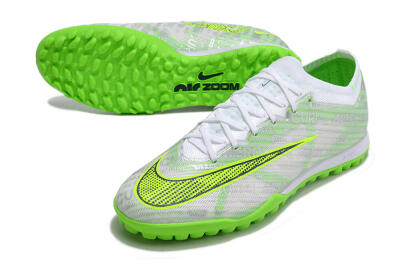 Nike Air Zoom Mercurial Vapor 15 Elite TF Low-Tops Soccer Shoes - Green/White/Silver