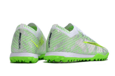 Nike Air Zoom Mercurial Vapor 15 Elite TF Low-Tops Soccer Shoes - Green/White/Silver