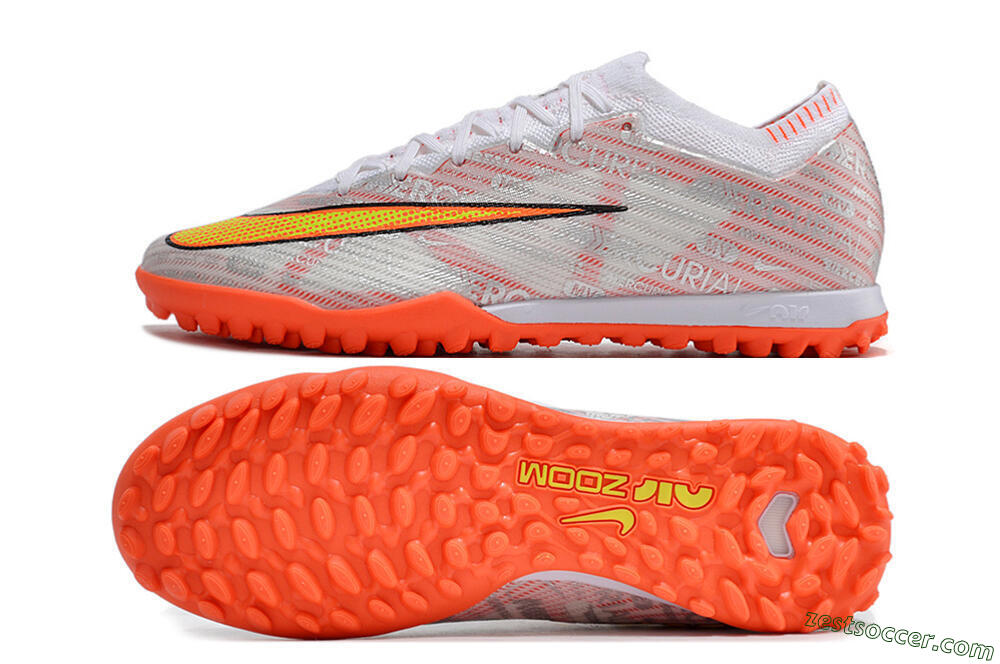 Nike Air Zoom Mercurial Vapor 15 Elite TF Low-Tops Soccer Shoes - Orange/White/Silver 1