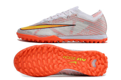 Nike Air Zoom Mercurial Vapor 15 Elite TF Low-Tops Soccer Shoes - Orange/White/Silver