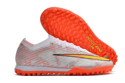 Nike Air Zoom Mercurial Vapor 15 Elite TF Low-Tops Soccer Shoes - Orange/White/Silver